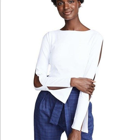 NWT Slit Sleeve Top 10” Susana Monaco Pastel Blue - Picture 1 of 7